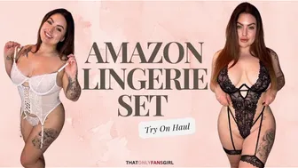 NATALIA REYNOLDS - AMAZON 3-PIECE TRANSPARENT LINGERIE TRY ON HAUL #1