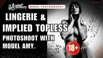 Mono Lingerie Implied Topless Photoshoot with Model Amy