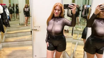 [4K] Transparent Clothes Haul in a Mall | See through Try on #2