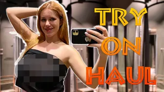 [4K] Transparent Try on Haul with Katy | No Bra Challenge