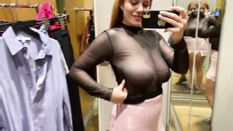 [4K] Transparent Try on Haul with Katy | No Bra Challenge #2