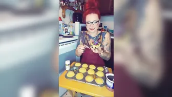 BIRTHDAY SPECIAL!! Baking with Ava!! Baking Cupcakes in Transparent Lingerie! #baking #transparent #4