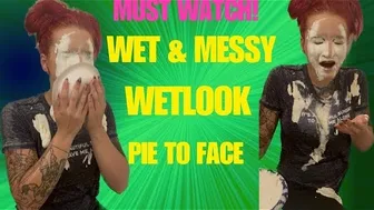 Clothed Wet and Messy Pie to the Face AND Wetlook in The Tub! #wetlook #wam