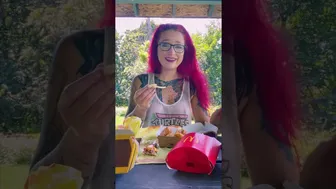 Big Mac Bundle Box Mukbang in a Transparent Shirt! (No Bra) #Transparent #Mukbang