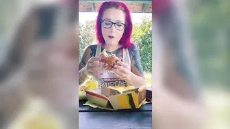 Big Mac Bundle Box Mukbang in a Transparent Shirt! (No Bra) #Transparent #Mukbang #2