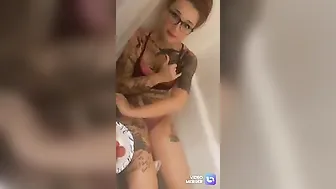 WAM Tatted girl in the tub eating donuts! #4