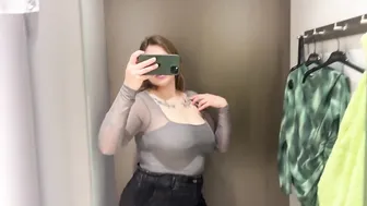 [4K] Dressing room Try on Haul | Transparent tops #4