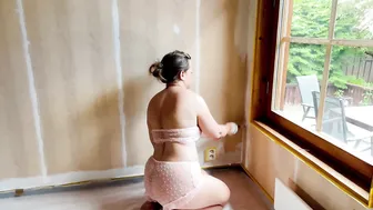 SEE THROUGH LINGERIE DIY NATURAL GIRL PAINTING WALL #2