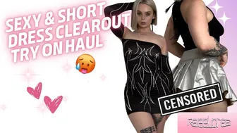 *SEXY/SHORT/SHEER* Dress + Skirt clear out Try-On haul [4k] ????????