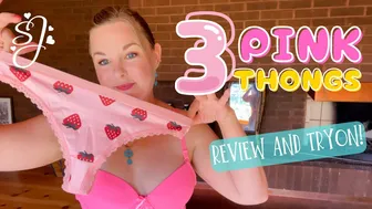 3 PINK THONGS TRY ON AND REVIEW #1