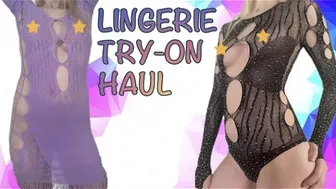 Shein Lingerie Try-On Haul and Review! Purple Fringe Dress and Black Rhinestone Teddy #1