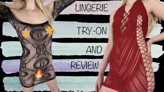 Shein Lingerie Try-On Haul and Review! Black Sleeved Tube Dress and Red Sleeveless Halter Dress