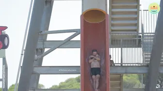 Family tries the SCARY Trapdoor Slide! #4