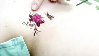 Temporary Tattoo Art: Butterfly and Rose Designs #4