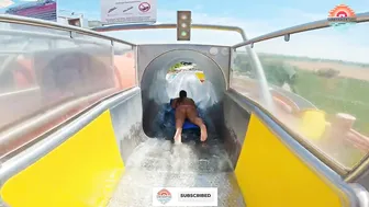 Rainbow Slide Metal Mat Racer at Therme Galaxy Erding Germany #2