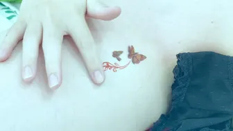 Two Butterfly Designs in Temporary Tattoo Art