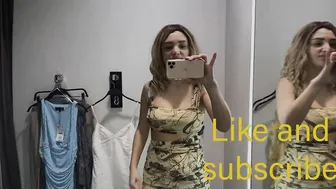 Transparent dresses try on haul in changing room #tryon #transparent #seethroughdress #2