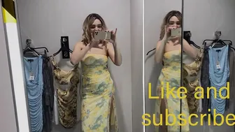 Transparent dresses try on haul in changing room #tryon #transparent #seethroughdress #4