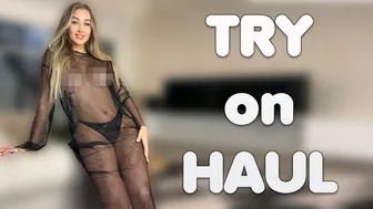 [4K] Try-on Haul Transparent Dress | See through clothes #1