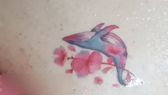 #014 How to make temporary tattoo cute dolphin #4