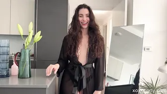 Transparent Robe Try-On Haul | 4k | Black Robe | See Through & No Bra #3