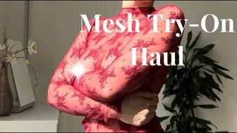 Mesh and Lace Tops Try-On | 4k | Revealing Try-On | Red and White tops