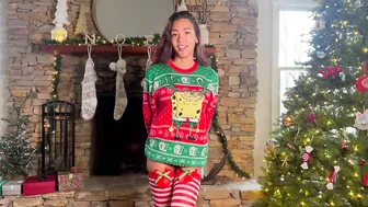 Ugly Sweater TRY ON | SHEER thigh high review #4