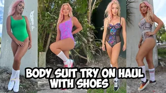 Bodysuit Try On Haul With Shoes....tapping, scratching, FASHION B... #1