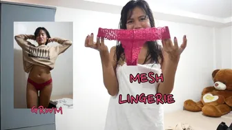 Mesh Red Lingerie | GRWM by@Mel_Lay