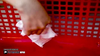 Clean the red plastic chair #2