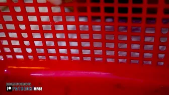 Clean the red plastic chair #3