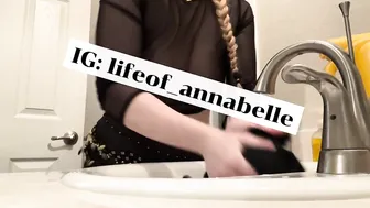 Hand Washing Shirt in See Through Top - No Bra #3
