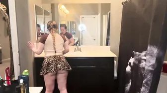 Cleaning Mirrors in Bathroom - No Bra No Panties #3