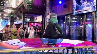 Boy and girl bull riding together in Benidorm Spain ♥️♥️♥️♥️! Mechanical bull riding ! Benidorm bull #4