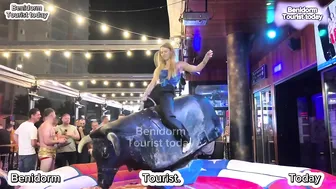 Mechanical bull ♥️♥️ riding! Benidorm bull ♥️♥️! Bull riding highlights tonight in Benidorm Spain ♥️♥️♥️♥️ #4