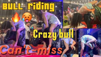 Crazy bull ♥️♥️girl enjoy bull ♥️♥️ riding! Mechanical bull ! Benidorm bull #1