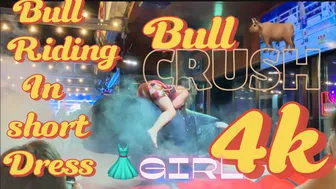 Bull ♥️♥️ riding in short dress ♥️♥️! Mechanical bull riding! Benidorm bull ! Bull riding #1