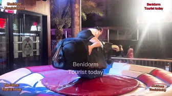 Bull ♥️♥️ riding in short dress ♥️♥️! Mechanical bull ♥️♥️ riding! Benidorm bull ♥️♥️ #2