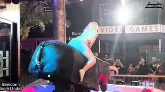 Girl enjoy bull ♥️♥️ riding ♉️! Mechanical bull ♥️♥️ riding ! Benidorm bull ♥️♥️ ! Bull ♥️♥️ riding #2