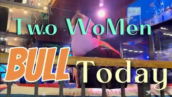 Mechanical bull riding Benidorm! Two women ride to bull ♥️♥️ #1