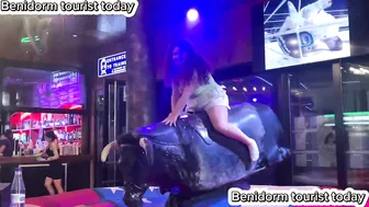 She enjoy bull riding! Bull riding highlights! Mechanical bull ♥️♥️! Benidorm bull ♥️♥️ #2