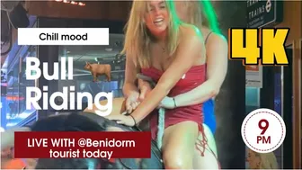 Amazing ???? video con’t miss the video! Mechanical bull ???? riding tonight! Benidorm bull ????