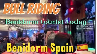 New year night crazy ???? girls bull riding in Benidorm Spain ???????? | Benidorm bull ????