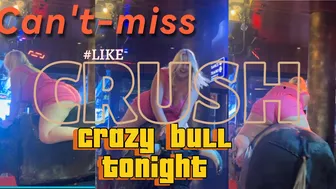 Crazy bull ????! She enjoy bull riding tonight! Mechanical bull ????! Benidorm bull ????