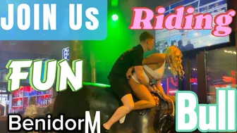 Mechanical bull riding! Benidorm bull! Together bull riding tonight! #1