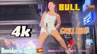 Last night ???? crazy ???? girl bull ???? riding in Benidorm Spain ???????? | Benidorm bull ????