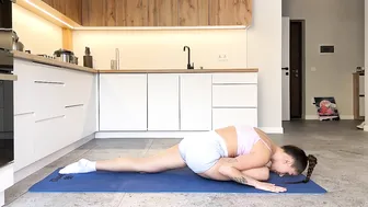 Kitchen Yoga: Girl Stretching at Home l Part 3 #2