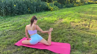 Yoga Girl Stretching in Nature