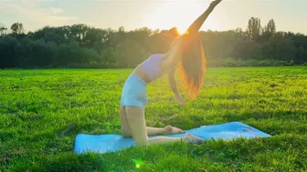 Sunset Yoga Stretching in Nature 4k 60fps Part 3