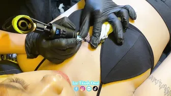 Bé xinh 2k7 xăm font nhẫn giửa tâm #leethanhdnai #tattoo #timelapse #2